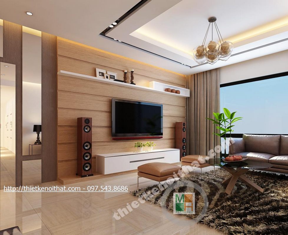 Thiết kế nội thất phòng khách chung cư Mulberrylane Hà Đông Hà Nội